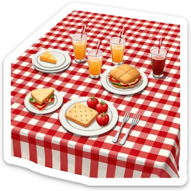 table of picnic, having tablecloth sticker