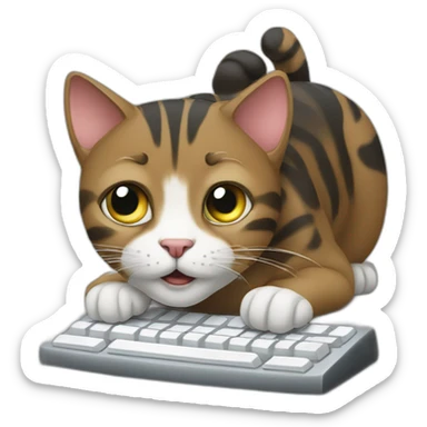a-cat-typing-on-a-keyboard sticker