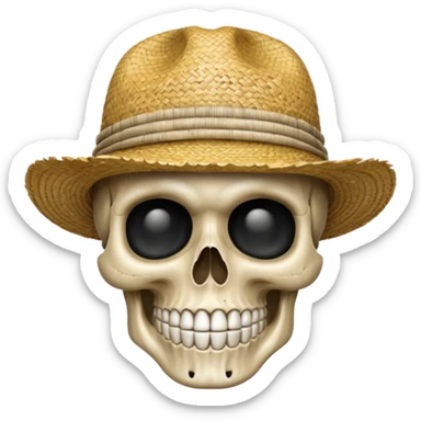 Straw hat skull emoji sticker