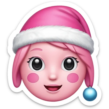 Cute christmas emoji pink and preppy sticker