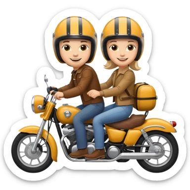 3 friend ride motorcicle sticker