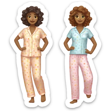 Female pajamas sticker