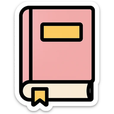 light pink book icon sticker