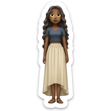 Girl with a long skirt and long hair to the ground sticker