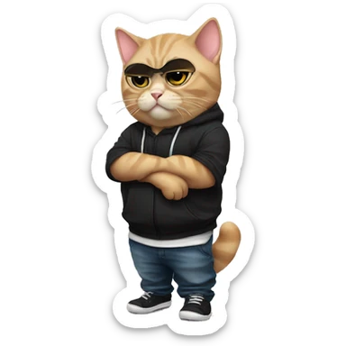 fat gangsta kitten sticker