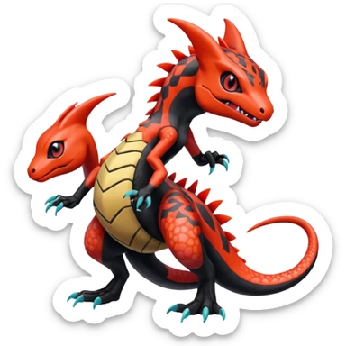 Meloetta-Guilmon-Salandit-Pokémon-Fakémon-creature sticker