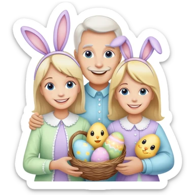 Pastel easter happy family sticker