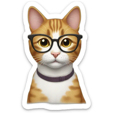 Cat with specs sticker