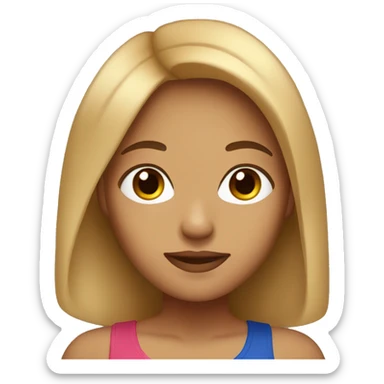 Brown and blonde hair girl Puerto Rican  sticker