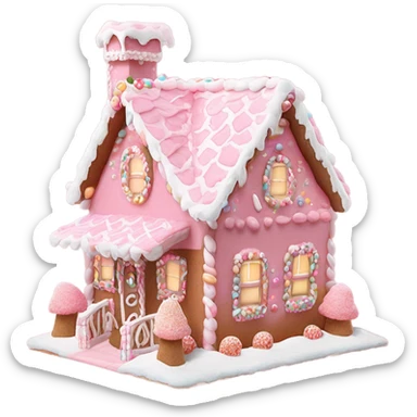 pink gingerbread house  sticker