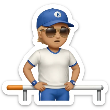 stocky man watching a track meet full length sticker