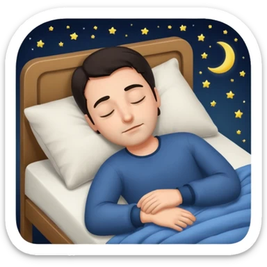 Rich man sleeping in a bed at night, dark hair, he is german very beautiful looks sticker