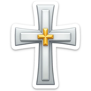 white cross with design sticker