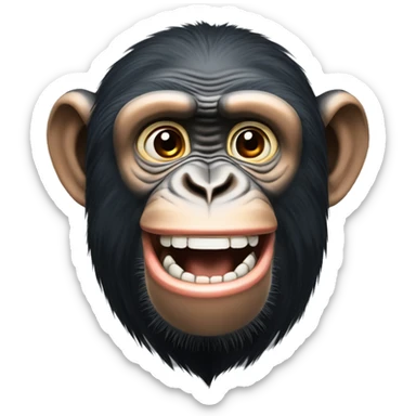 chimpancé riendo sticker
