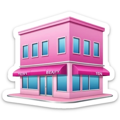 partly pink stylish beauty salon building named Ten’s Beauty sticker