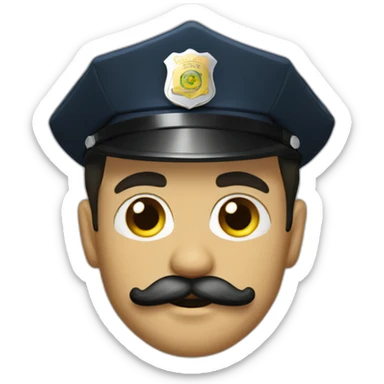 cop brazilian with a mustache sticker
