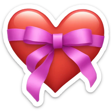 Heart with ribbon sticker
