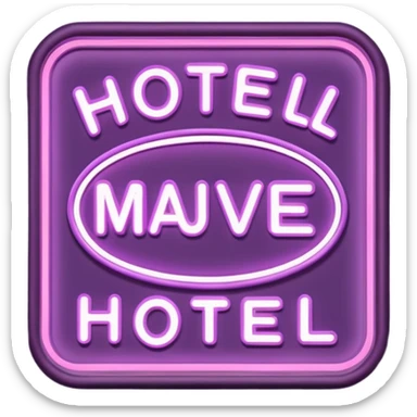 Mauve retro hotel sign sticker