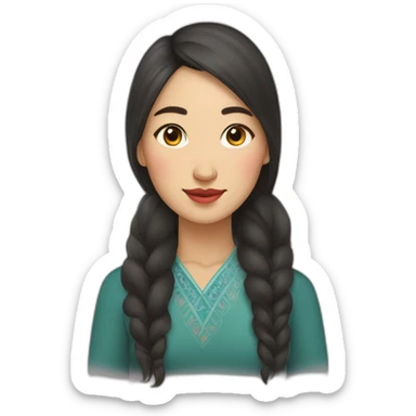 kazakh woman illustrator sticker