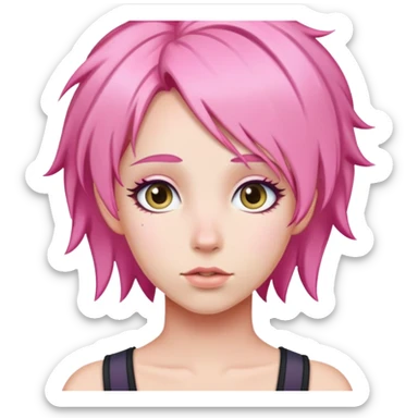 Femboy with pink hair sticker
