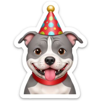 GREY STAFFORDSHIRE BULL TERRIER NEW YEARS sticker