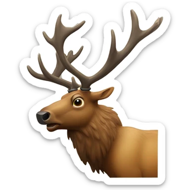 A elk with a gun sticker