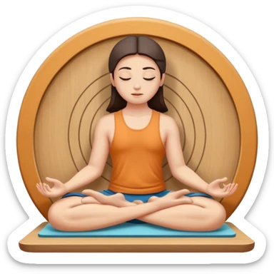 person in meditation pose on a stylized nail board sticker