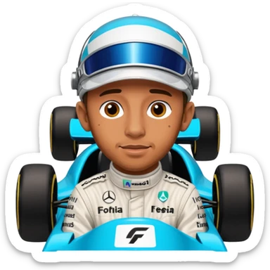 Lewis Hamilton in a f1 car sticker