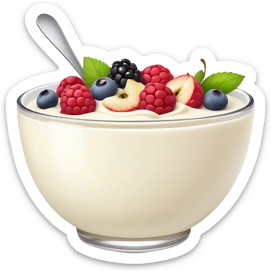 yogurt bowl with fruit sticker