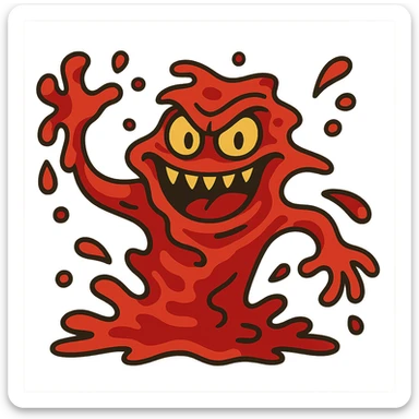 shapeshifting bloody monster made of blood sticker