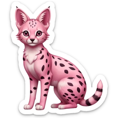 Pink Magenta Pastel-Rose Serval, full body sticker