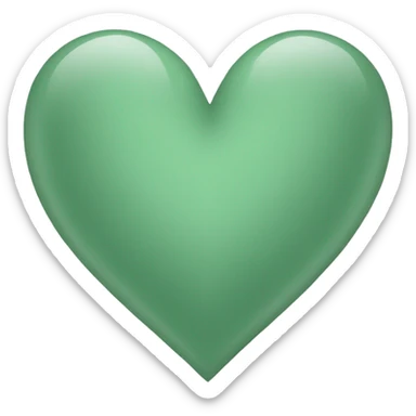 sage green heart sticker
