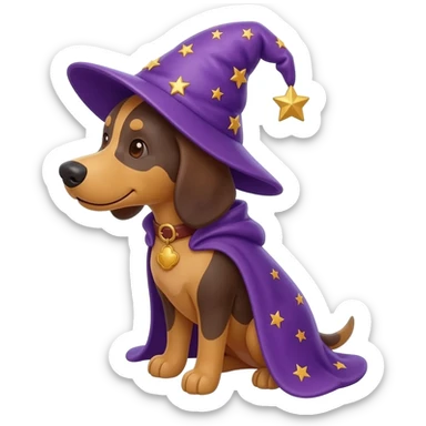 Dog wizard sticker