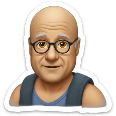 smooth and hairless Danny devito sticker