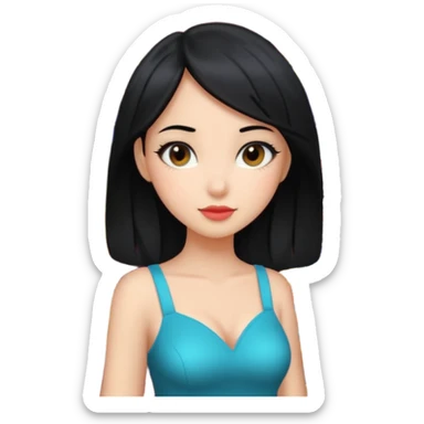 A casino game machine with a black hair girl sticker