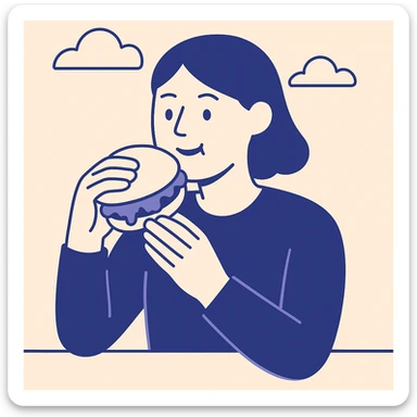 person eating sloppy joe sticker