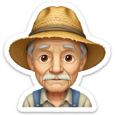 cry old man farmer sticker