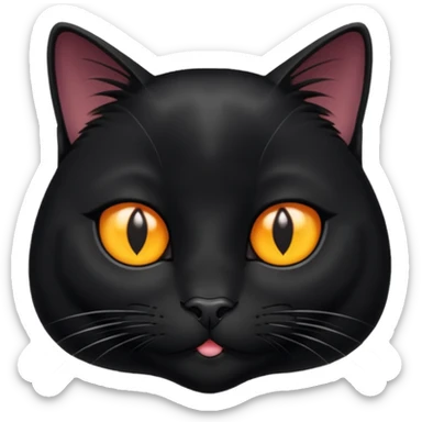 Solin wäre ein Kater mit nachtschwarzem, glänzendem Fell, kräftig gebaut und zugleich von seltener Eleganz. Sein Blick – tief und warm – scheint in die Seele zu führen, während seine Bewegung lautlos ist wie ein Schatten, der sich still an die Seite schmiegt.ihn nichts auf der Welt erschüttern. sticker