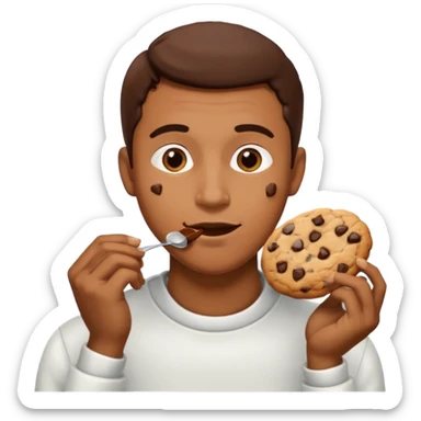 Man eating cookies sticker