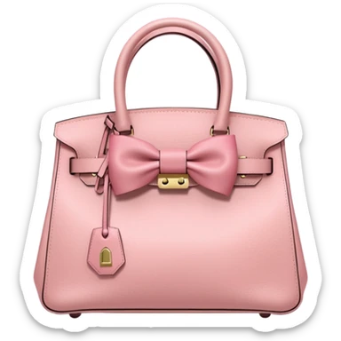 light pink birkin bag with bow sticker