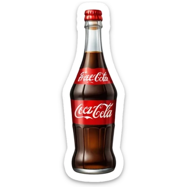 Vaso con forma de botella que contenga dentro fernet con coca cola sticker