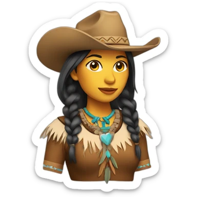 native american cowgirl sticker