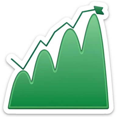 graph with line going up and being green sticker