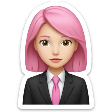 woman with pink tie and blazer sticker