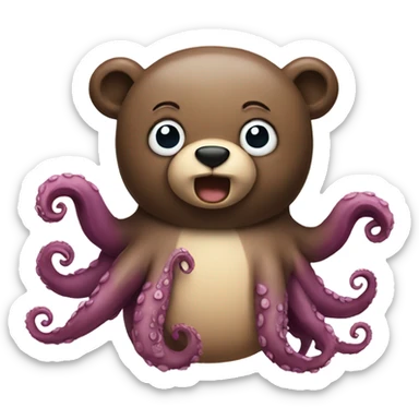 Bear mixed with an octopus  sticker