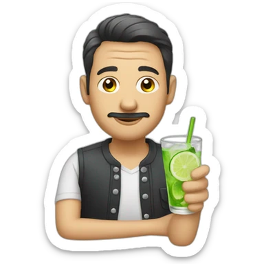 Man who drinks a gin and tonic sticker