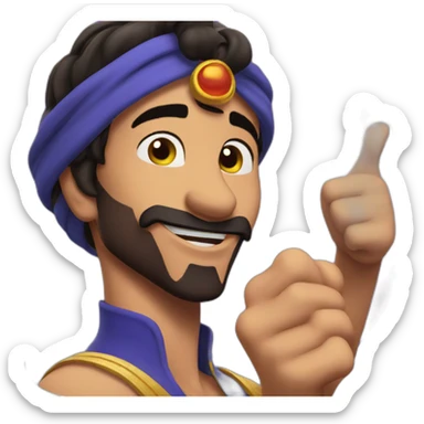 Aladdin saying thank you thumb up  sticker