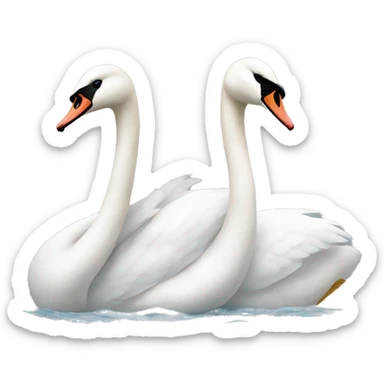 Swans with bow  sticker