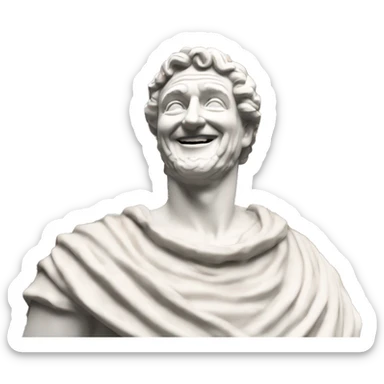 estatua de Marco Aurelio emperador estoico sonriendo sticker