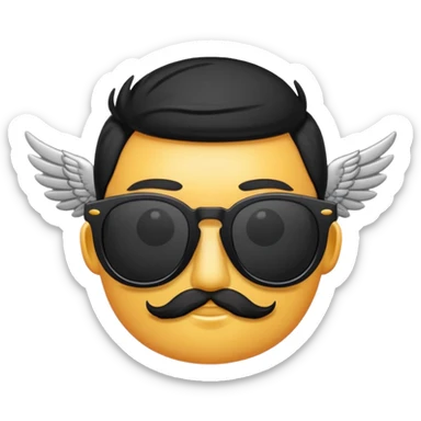 fancy hipster sunglasses with wings sticker